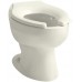 KOHLER K-4349-L-96 Wellcomme(TM) 1.6 gpf Flushometer Valve Elongated Toilet Bowl with Rear Inlet and Bedpan Lugs  Without Seat  Biscuit Biscuit - B0014XVBNW